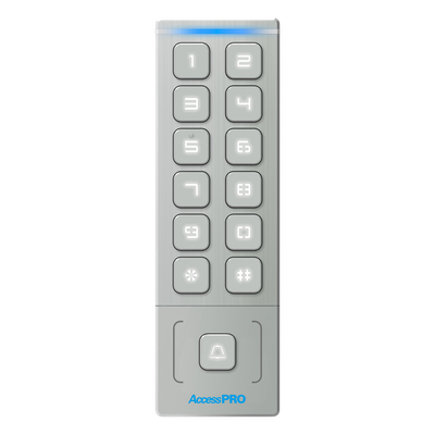 Teclado Autónomo de Acceso / 1000 Tarjetas y PIN / IP65 / Lector EM 3 cm (1.18 in) / Salida Wiegand 26/34 / -40°C a 65°C