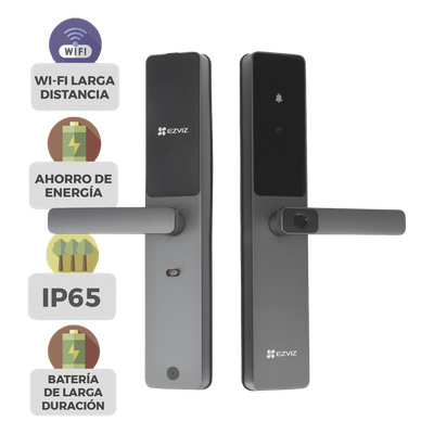 Cerradura Inteligente / Cerrojo Tipo Americano / Wi-Fi y Bluetooth / 50 Huellas / IP65 / -25°C a 70°C / Botón de Timbre