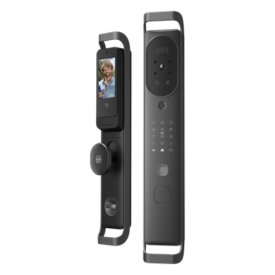 Cerradura Inteligente Multibiométrica / Reconocimiento Facial + Venas Palma + Huella Digital / Teclado Numérico + Tarjetas IC + NFC / Pantalla HD 4.5 Pulgadas / Wi-Fi 2.4 GHz / Doble Batería 6500 mAh / App Smart