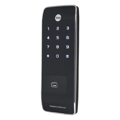 Cerrojo Electrónico de Sobreponer / Perfil Ultra Delgado 11 mm / 40 Usuarios RFID / PIN 4-8 Dígitos / Cierre Automático / Alarma Multifuncional / 4 Pilas AA / Puerto Emergencia 9V