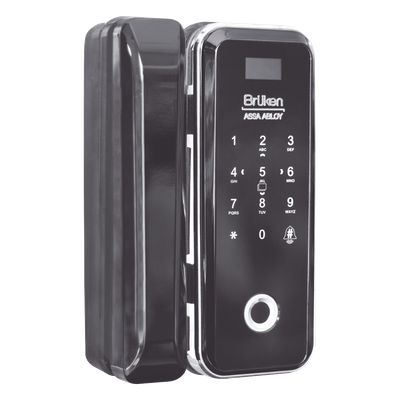 Cerrojo Electrónico / Lector de Huella / Tarjeta y Teclado / 99 Usuarios / Puerta Vidrio 12 mm / Batería AA