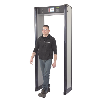 Arco Detector de Metales / 33 Zonas de Detección / Sensor IR Anti-Falsas Alarmas / Certificación FAA / Anclaje para Piso