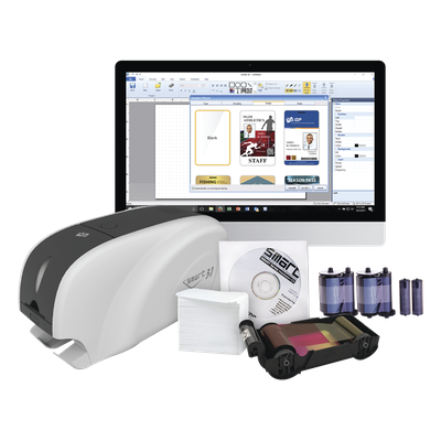 Impresora de Tarjetas PVC / Una Cara / Velocidad 23 seg/tarjeta / Impresión UV / SmartMark / Ethernet Opcional