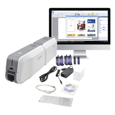 Impresora de Tarjetas PVC / Doble Cara Automática / 300 dpi / Laminador Integrado / USB / 100 Tarjetas Entrada