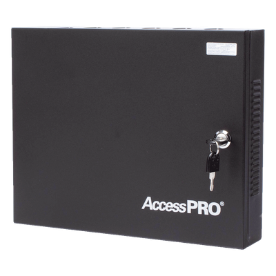 Panel de Control de Acceso 2 Puertas / 30,000 Tarjetas / TCP-IP / Gabinete y Fuente 12VCC 3A / 98.4 ft