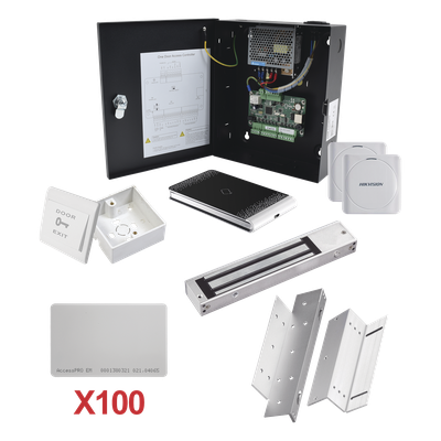 Kit de Control de Acceso / 10,000 Tarjetas / 50,000 Eventos / TCP-IP / Wiegand / Gabinete Metálico / 12 VCC / 0.94 x 0.78 x 0.23 pies Kit de Control de Acceso / 10,000 Tarjetas / 50,000 Eventos / TCP-IP / Wiegand / Gabinete Metálico / 12 VCC / 0.94 x 0.78 x 0.23 pies