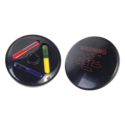 Tag AM para Ropa / Frecuencia 58 kHz / Diámetro 51 mm / Tinta Dual Rojo/Azul / Cobertura 160 a 180 cm / Negro