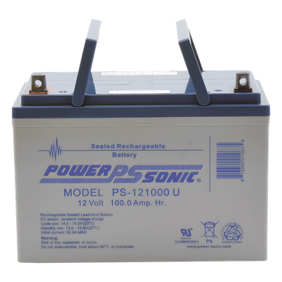 Batería de Respaldo AGM/VRLA / 12V 100Ah / Terminales U / Vida Útil 10-12 Años / Caja ABS Resistente