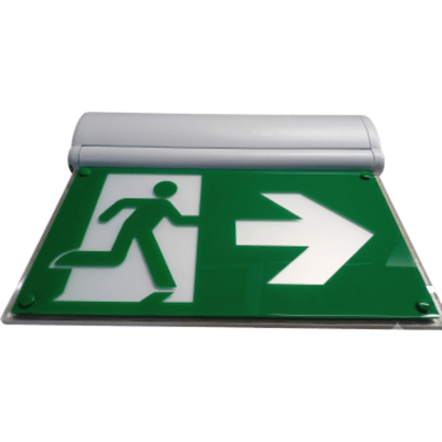 Señal de Salida de Emergencia / LED Edge-Lit / Pictograma Hombre Corriendo / Voltaje Universal 120-347 VAC / Autonomía 2 Horas / Carcasa 5VA