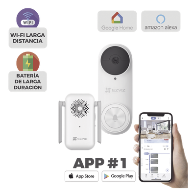 Videoportero Wi-Fi / 3 Megapixel / Ángulo 176° / Batería 5200 mAh / IP65 / Detección PIR 5 m (16.4 ft) / Audio Bidireccional Videoportero Wi-Fi / 3 Megapixel / Ángulo 176° / Batería 5200 mAh / IP65 / Detección PIR 5 m (16.4 ft) / Audio Bidireccional