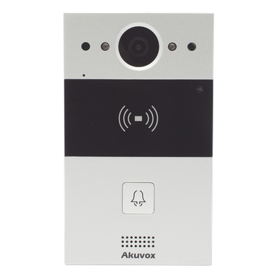 Videoportero IP / 1 Botón / Cámara 2 Megapixel / 110° / Lector MIFARE y PROX EM / SIP / ONVIF / IP65 / PoE / Control 2 Puertas / Cloud