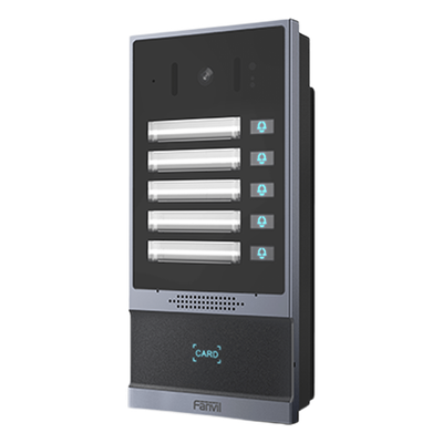 Videoportero IP / 2 Megapixel / 5 Botones de Marcación Rápida / IP66 - IK07 / PoE / Control de Acceso RFID / Anti-Vandálico