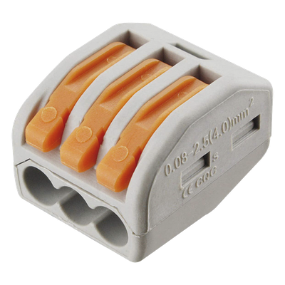 Conector de Presión / 1 Entrada 2 Salidas / 250V 32A / Cables 12AWG-28AWG / 0.63x0.83x0.59 pulgadas