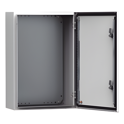 Gabinete Industrial de Uso Exterior / IP66 NEMA 4/12/13 / IK10 / Acero 1.5 mm / 600 x 600 x 400 mm (23.6 x 23.6 x 15.7 in) / Platina de Montaje Incluida