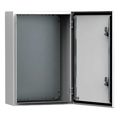 Gabinete de Pared Exterior / IP66 NEMA 4/12/13 / IK10 / Acero 1.5 mm / 250 x 200 x 155 mm / Bisagras Ocultas 130°