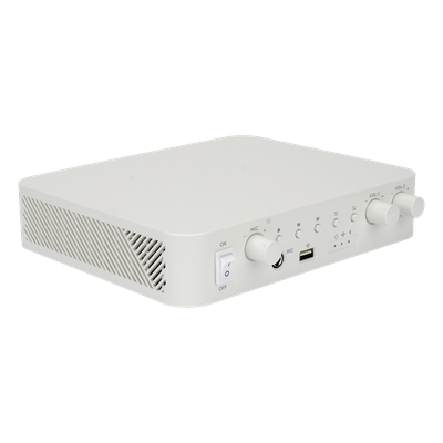 Amplificador de Audio / 2 Canales / 30 W por Canal / Bluetooth / USB / RCA / Micrófono / Cobertura 30 m (98.4 ft)