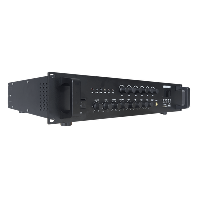 Amplificador de Audio / 120 W / 6 Zonas / Bluetooth / USB 2.0 / Lector SD / 70/100 V / 4~16 Ω / Montaje en Rack