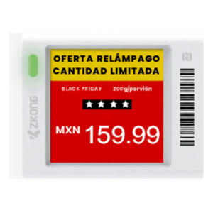 Etiqueta Electrónica de Estantería / Pantalla EPD 1.5" / 152x152 Píxeles / 4 Colores / BLE 5.0 con AES-128 / Autonomía 3 Años / NFC / 180° Visión Etiqueta Electrónica de Estantería / Pantalla EPD 1.5" / 152x152 Píxeles / 4 Colores / BLE 5.0 con AES-128 / Autonomía 3 Años / NFC / 180° Visión
