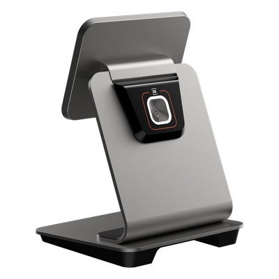 Base de Escritorio con Escáner 1D/2D / Conexión Quick Lock / Eje Giratorio 145° / Alimentación Inversa / Diseño Metálico