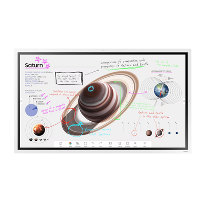 Pantalla Interactiva Digital / 55 Pulgadas / 4K UHD 3840x2160 / Touch IR 20 Puntos / Whiteboard 4 Usuarios / Tizen 9.0 / Wi-Fi / Bluetooth