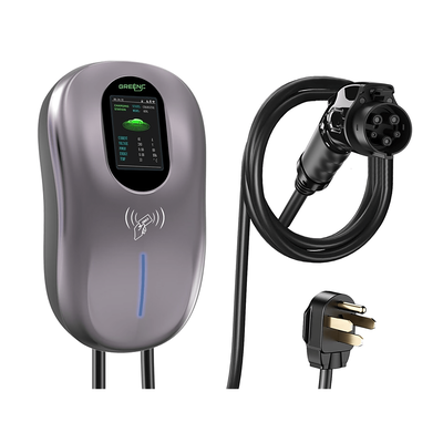 Estación de Carga para Vehículos Eléctricos / 40 A / 9.6 kW / Conector Tipo 1 (SAE J1772) / 110-240 V AC / Pantalla LCD 4.3 in (10.9 cm) / WiFi / APP / RFID / IP65 / Cable TPE 5 m (16.4 ft)