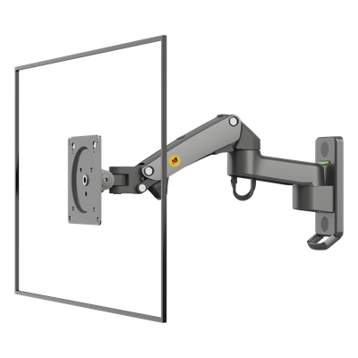 Soporte de Pared para Monitor / 17" a 35" / Carga 12 Kg (26.4 lbs) / VESA 75x75 y 100x100 / Inclinación -30° a +85° / Rotación 360° / Acero