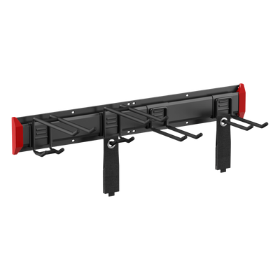 Estante de Almacenamiento de Pared / Capacidad 136 kg / Ganchos Ajustables / 2 Placas de Montaje / Acero y Plástico
