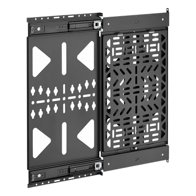 Panel de Almacenamiento AV Deslizante / Capacidad 10 kg (22 lbs) / Rango 300 mm / Acero de Alta Resistencia / Quick-Release / Montaje Pared y Riel