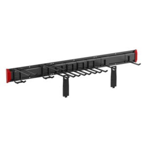 Sistema de Almacenamiento de Pared / Capacidad Total 228 kg (502.7 lb) / 8 Ganchos Ajustables / 2 Bandas de Sujeción / Estructura Acero y Plástico Sistema de Almacenamiento de Pared / Capacidad Total 228 kg (502.7 lb) / 8 Ganchos Ajustables / 2 Bandas de Sujeción / Estructura Acero y Plástico