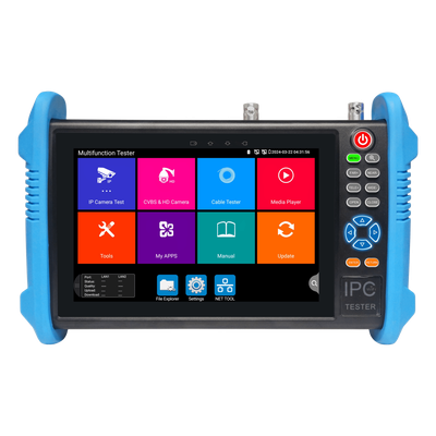 Tester de Video Profesional / Pantalla Táctil IPS 7" / 4K/8K H.265 / IP/HD/Analógico / TVI/CVI/AHD/CVBS / PoE 24W / TDR / HDMI 1080p / Autonomía 10 h