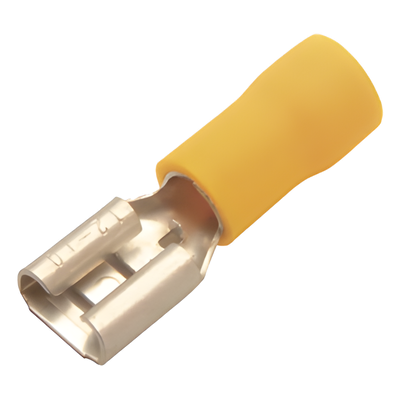 Terminal Hembra Aislada / 0.250 pulgadas / Calibre 12 - 10 AWG / Push-On / Paquete 25 piezas