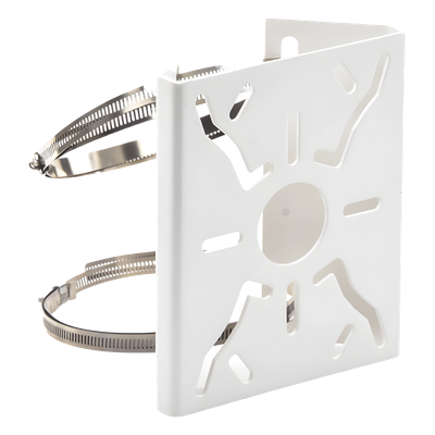 Soporte Universal para Poste / Acero Resistente a la Intemperie / Carga 10 kg / Dimensiones Compactas 200x155x72 mm / Interior/Exterior