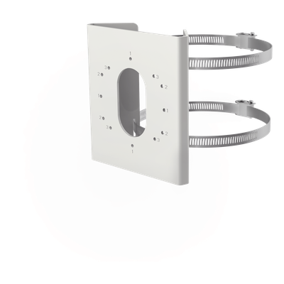 Montaje en Poste para Cámara IP / Acero Inoxidable / Compatible DS-2CD26 / Exterior / Blanco