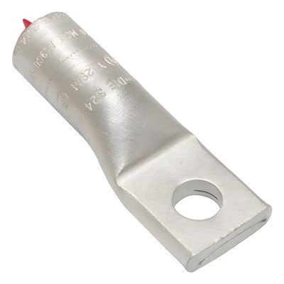 Zapata de Compresión de Aluminio / 250 KCMIL / Tornillo 1/2" / 350 kV / Lengua Recta / Estilo Barril Biselado