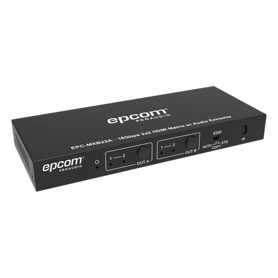 Matriz HDMI / 2x2 / 4K2K@60Hz / HDR / YCbCr 4:4:4 / 18 Gbps / Extractor de Audio / HDCP 2.2