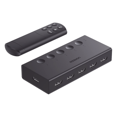 Conmutador HDMI / 5 Entradas 1 Salida / 4K@60Hz / HDMI 2.0 / 18Gbps / IR 10m (32.81 pies) / USB-C