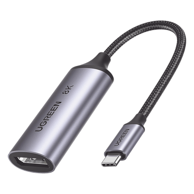 Cable Adaptador USB-C a DisplayPort 1.4 / 8K@60Hz / 4K@240Hz / 32.4 Gbps / MST / HDR / 10 cm (3.94 in)