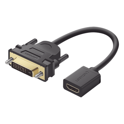 Adaptador DVI Macho a HDMI Hembra / Bidireccional / 1080P@60Hz / Cable 22 cm (8.66 in) / Triple Blindaje