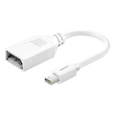 Adaptador Mini DisplayPort Macho a DisplayPort Hembra / Thunderbolt 2 / DP 1.2 / 4K@60Hz / 15 cm (0.49 ft) / Blanco