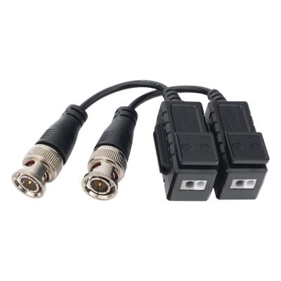 Kit de Transceptores Pasivos (Baluns) / Transmisión 4K / Distancia 250 m (820.2 ft) / Protección TVS / Inmunidad 60 dB / Conectores Cobre / HD-TVI CVI AHD CVBS