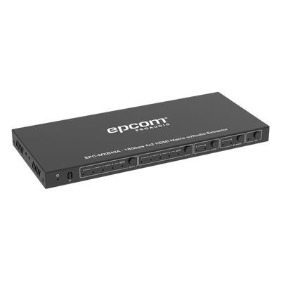 Matriz HDMI / 4 Entradas x 2 Salidas / 4K2K@60Hz / HDR / YCbCr 4:4:4 / HDCP 2.2 / 18 Gbps / Extractor de Audio / Downscaling 4K a 1080p