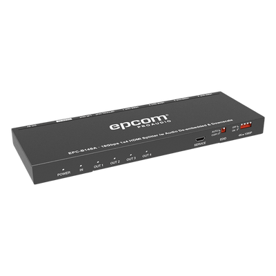 Splitter HDMI / 1x4 Salidas Simultáneas / 4K@60Hz 4:4:4 / HDMI 2.0b / Extractor de Audio Óptico y Analógico / Down Scaler 4K a 1080p / HDCP 2.2 / 18 Gbps