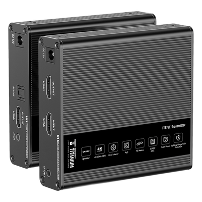 Extensor HDMI / 4K@60Hz / Sin Compresión / Cero Latencia / 70 m (229.7 ft) / Cat 6/6a/7 / PoC / IR Bidireccional / HDR10