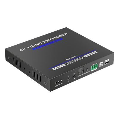 Receptor HDMI IP / 4K@60Hz / Cero Latencia / Extensión 100 m (328.1 ft) / Cat 6/6a/7 / Audio 7.1 / IR Bidireccional / ARC / HDMI Loop Out