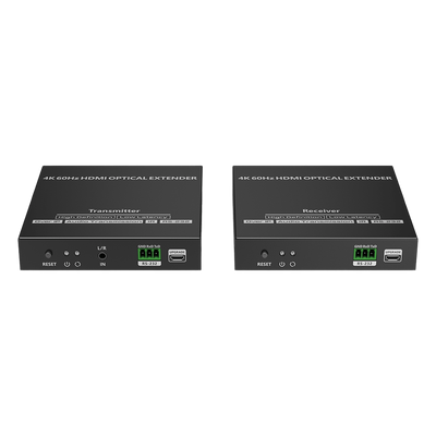 Extensor HDMI por Fibra Óptica / 4K@60Hz / Alcance 40 km (131,233 ft) / HDMI 2.0 / HDCP 2.2 / IR Bidireccional / RS-232