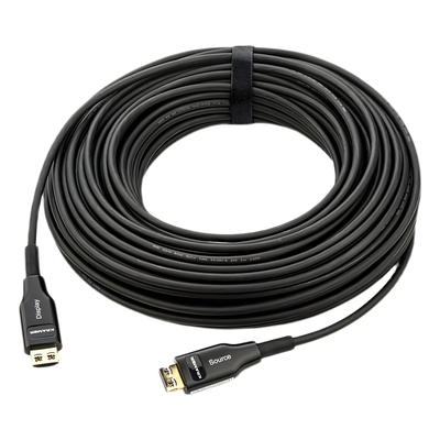 Cable HDMI Óptico Activo Híbrido / 4K@60Hz / 18 Gbps / Fibra OM3 + Cobre / 30 m (98.4 ft) / HDCP 2.2