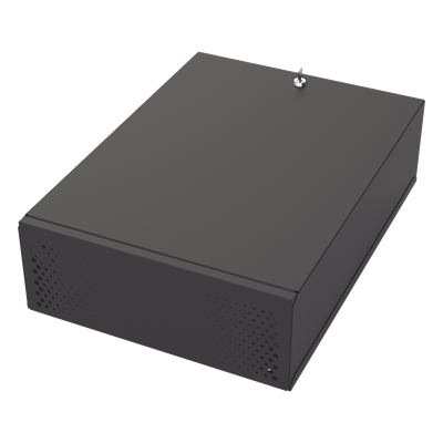 Gabinete Metálico para DVR/NVR / Acero Calibre 20 / 525x180x677 mm / Chapa con Llave / Compatible Ventilador 120 mm / Fijación Mesa o Escritorio