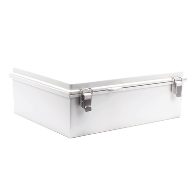 Gabinete ABS IP66 / 350 x 465 x 160 mm / Cierre por Broche Inoxidable / Soporte para Candado / Brackets de Pared Incluidos