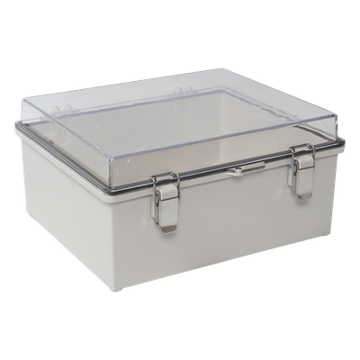 Gabinete ABS Exterior / Puerta Transparente / 350 x 460 x 160 mm / Cierre Broches Inoxidables / Opción Candado
