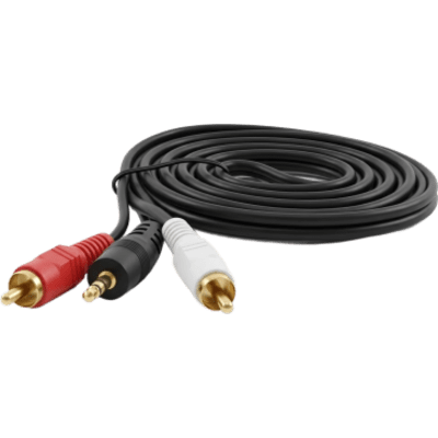 Cable Audio 3.5 mm a 2 RCA / Estéreo / 28 AWG Cobre / Doble Blindaje / 1.83 m (6 ft) / 300V DC